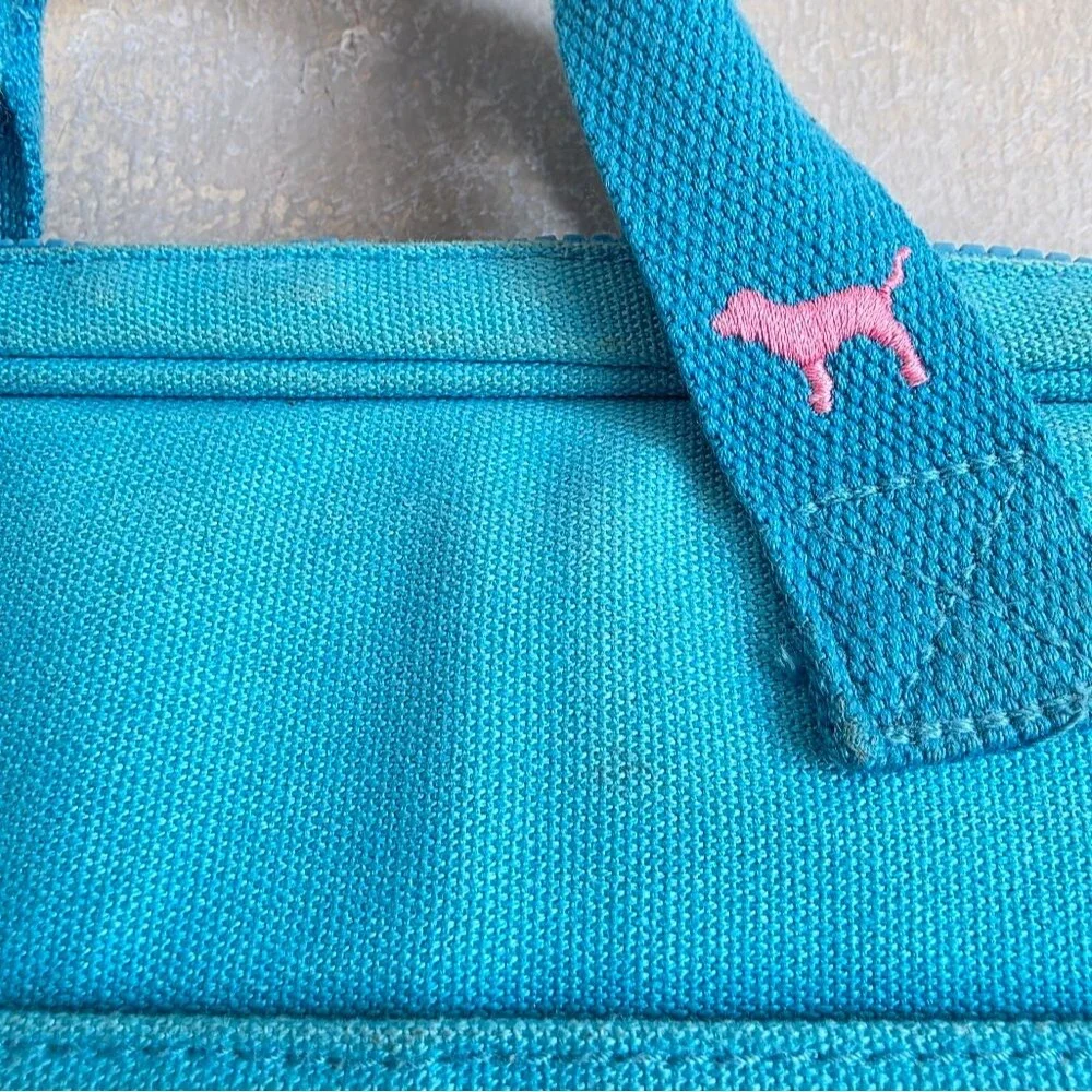 Victoria Secret Pink Blue & White Laptop Bag Top Handle No Strap